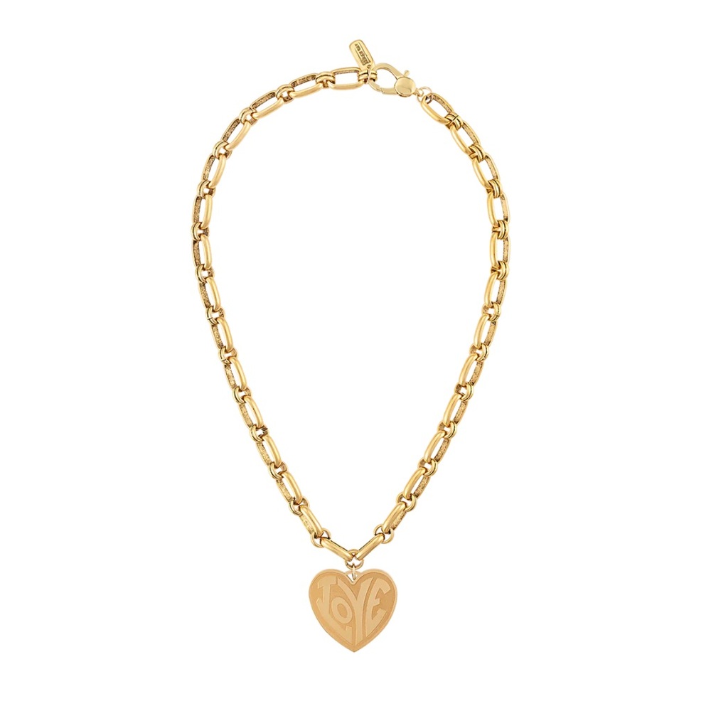 Logan Tay Retro Love Gold Heart Pendant Necklace